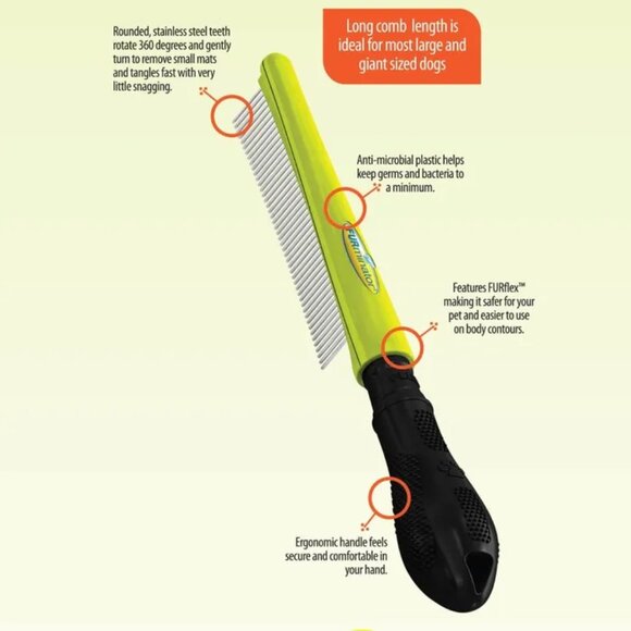 Furminator | "Small Dog" Green Finishing Comb - Picture 2 of 7
